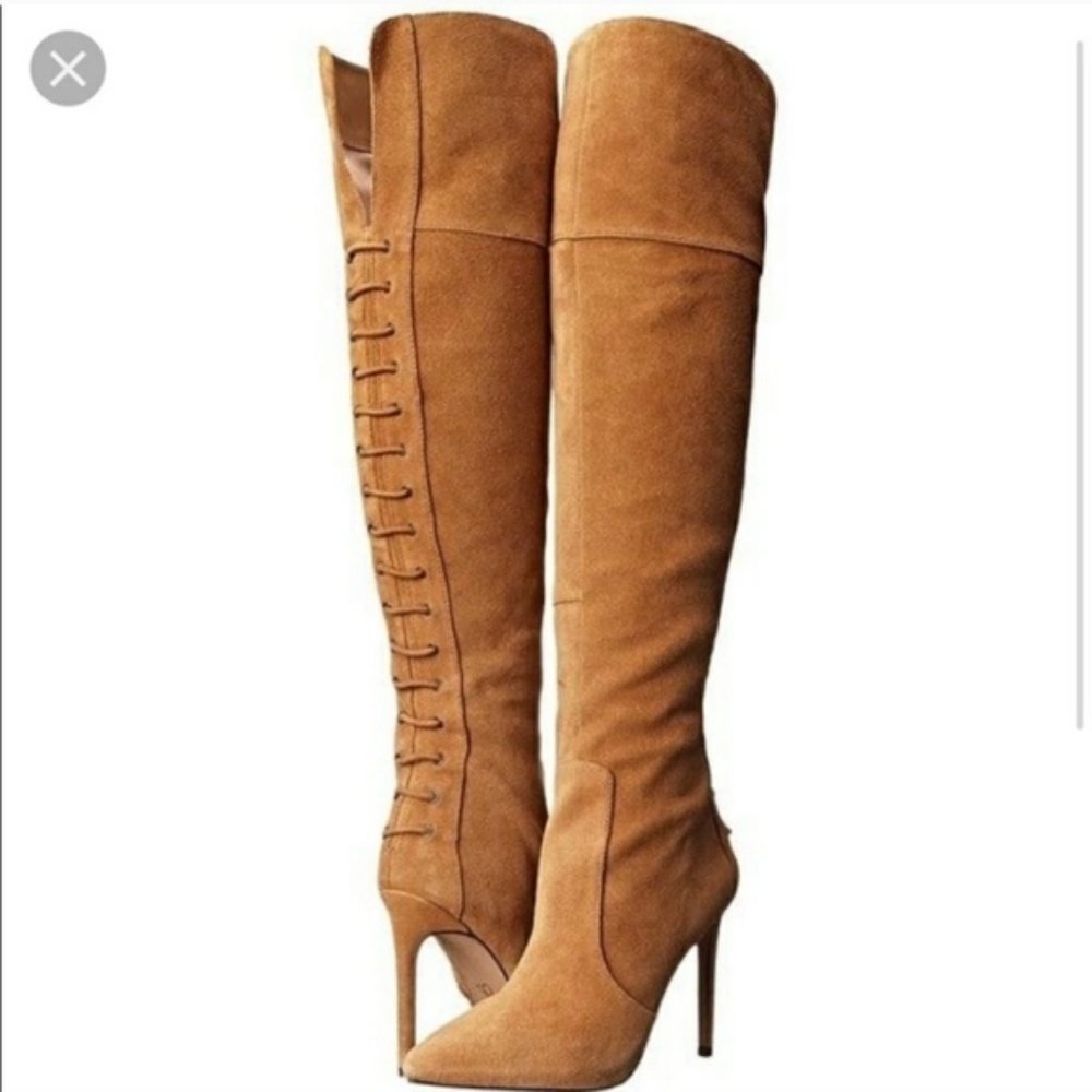 Jessica Simpson PARII Over the Knee Camel Suede Tall Boots Sz 6